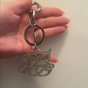 Juicy Couture Silver Crystal Logo Keyring